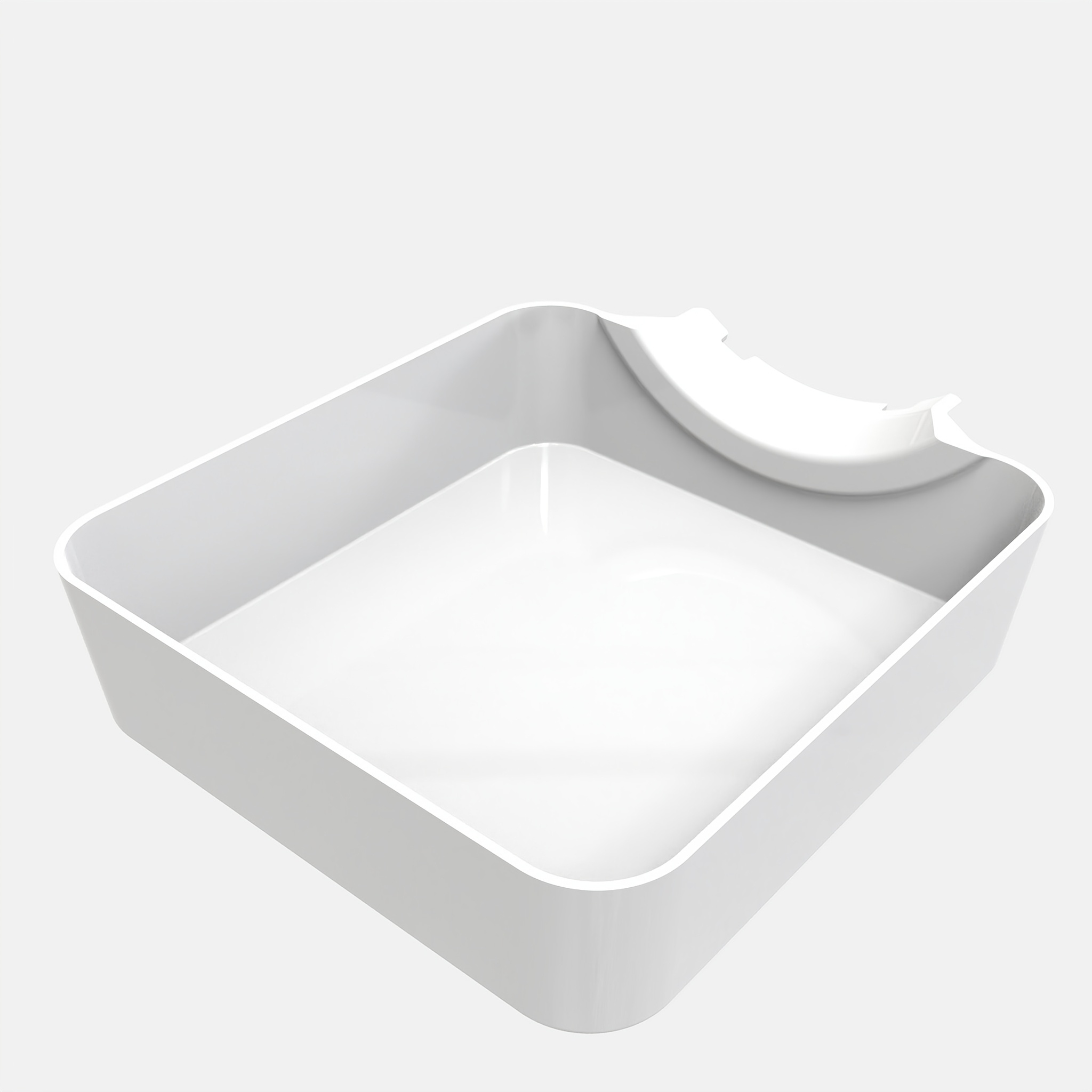 Image of White Portable Washing Machine Filter Drain Pan, Minimalist Square Water Catch Tray For Front Load Washer Emergency Water Collection