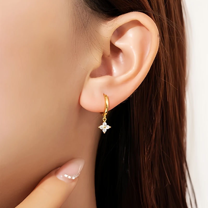 Geometric Flower Pendant Earrings for Parties