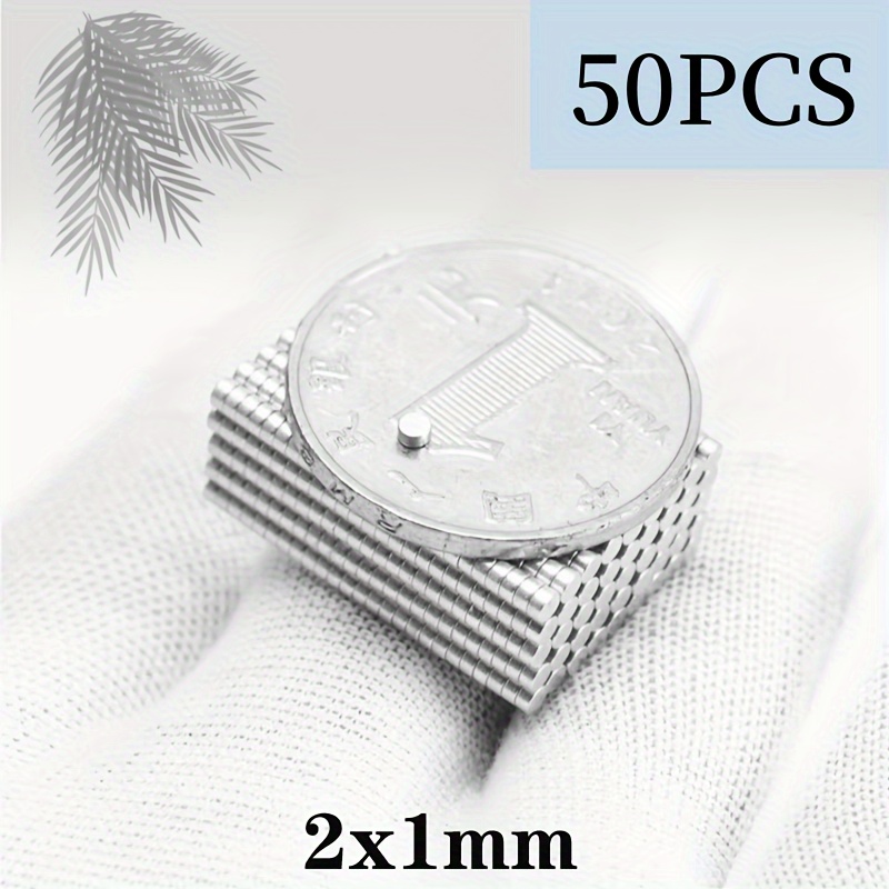 

50pcs 2x1mm Round Neodymium Magnet, Metal Cylindrical Magnet, Suitable For Chinese New Year, Home.