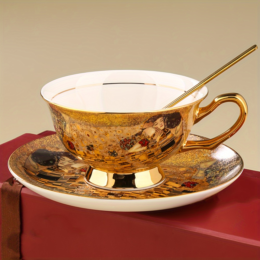 

- -trimmed China - Includes 7oz , Saucer & Spoon, -free, Safe, For Afternoon Tea &