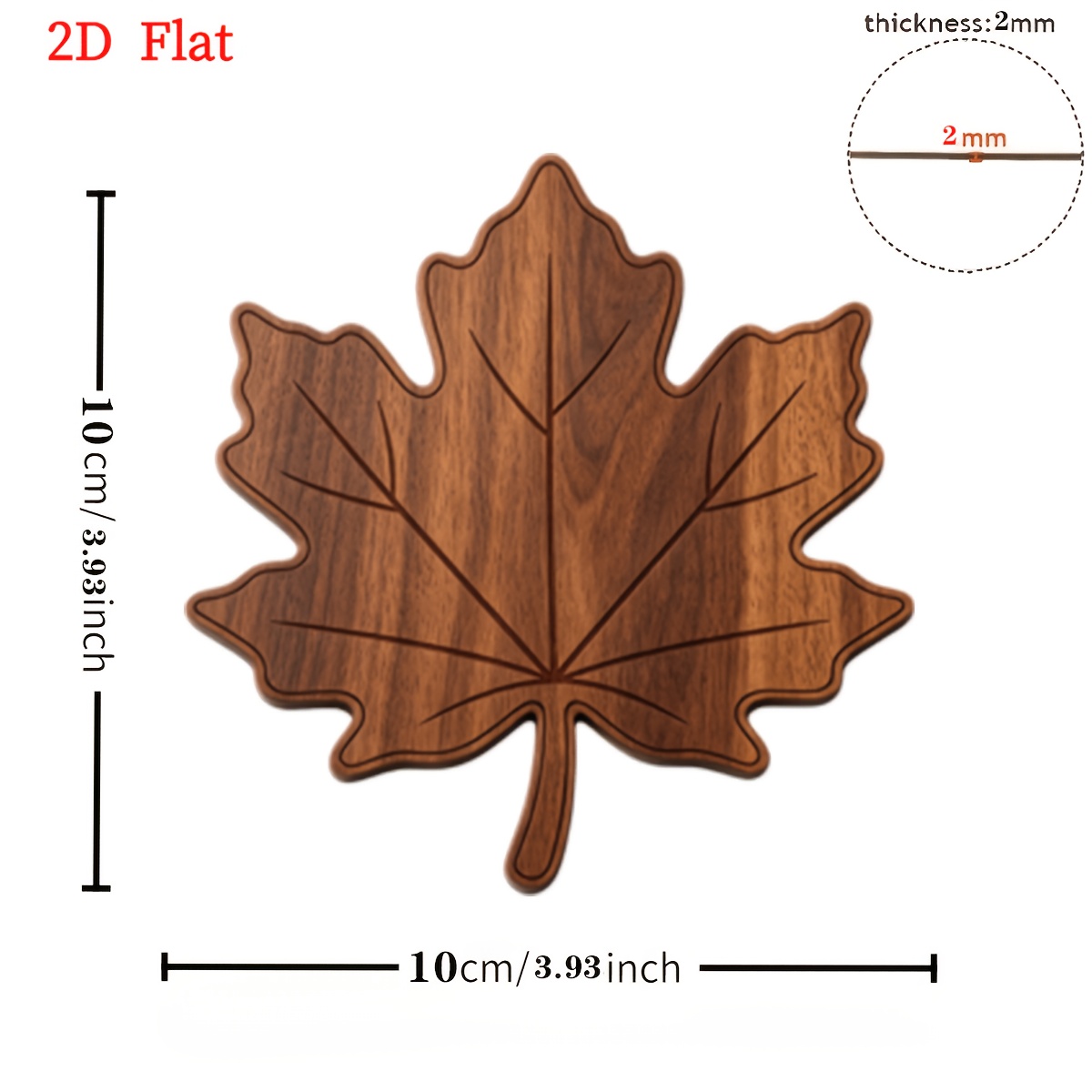TEMU 6pcs Set Of Exquisite Leaf-shaped Wooden Coasters, Multifunctional Anti-slip Hot Plate Coaster Set, Heat-resistant And Anti-slip, Suitable For