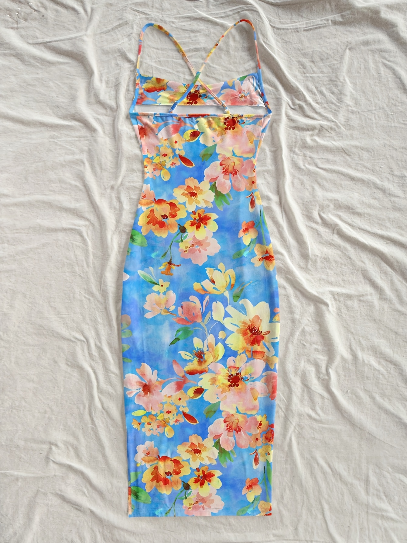 floral print cami bodycon dress ASOS DESIGN stretched satin cami midi bodycon dress with ruched side detail  in dark floral print