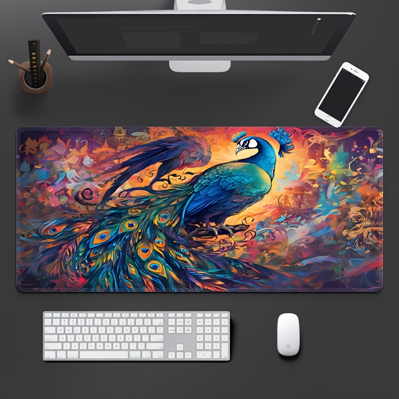 

Water-resistant Rubber Mouse Pad With Non-slip Base And Stitched Edges, Peacock Pattern Design, Durable And Ideal For Office Computer, Desktop, Pc Gaming Accessories - Abstract Landscape Pattern