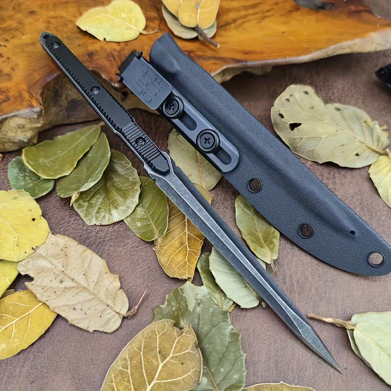 

1pc440c Blade Multifunctional Camping Jungle Survival Knife Everyday Carry Knife With Kydex Sheath Aviation Aluminum Handle Outdoor Tools