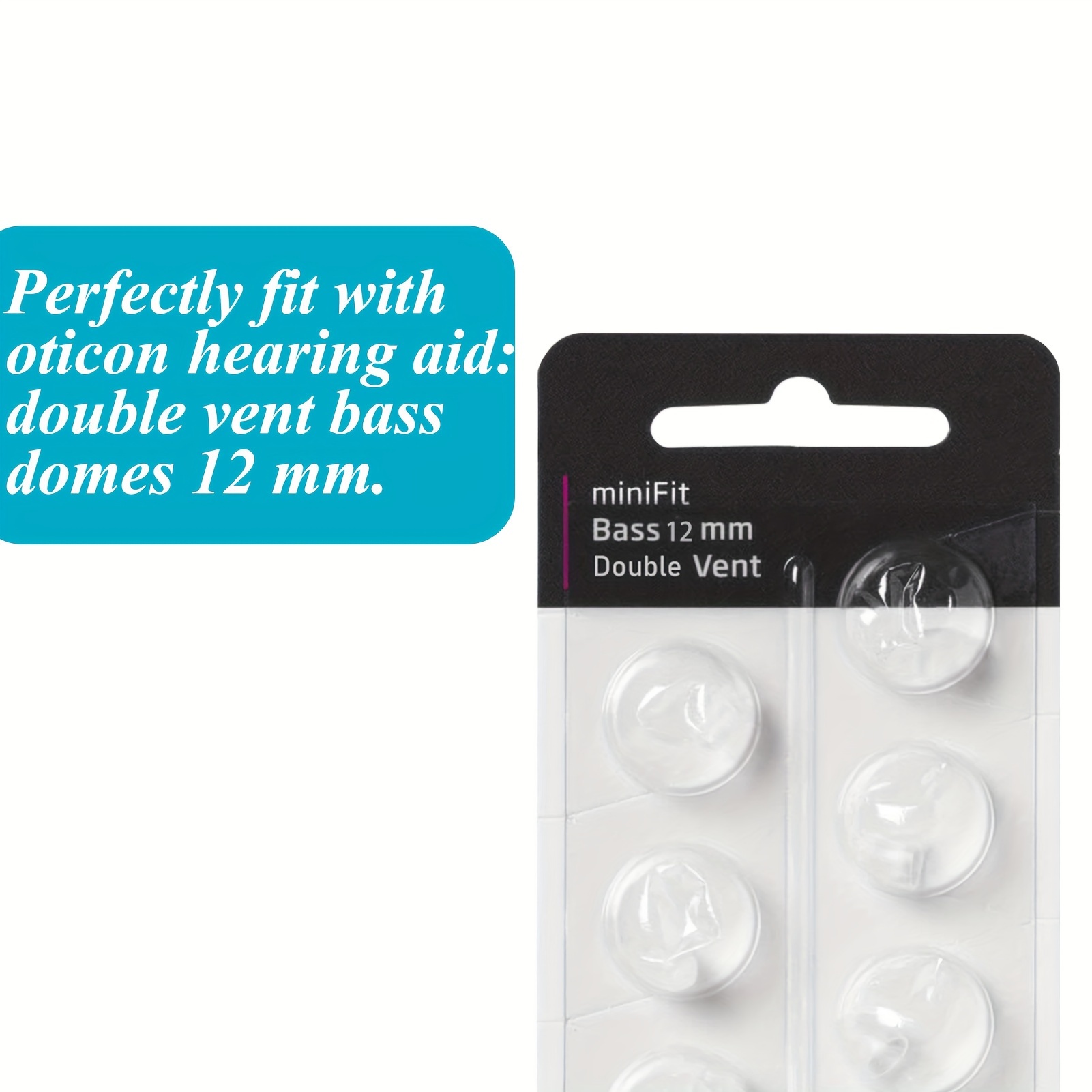 Oticon Minifit Hearing Aid Domes 30 Pack, Dual Vent Bass Sound