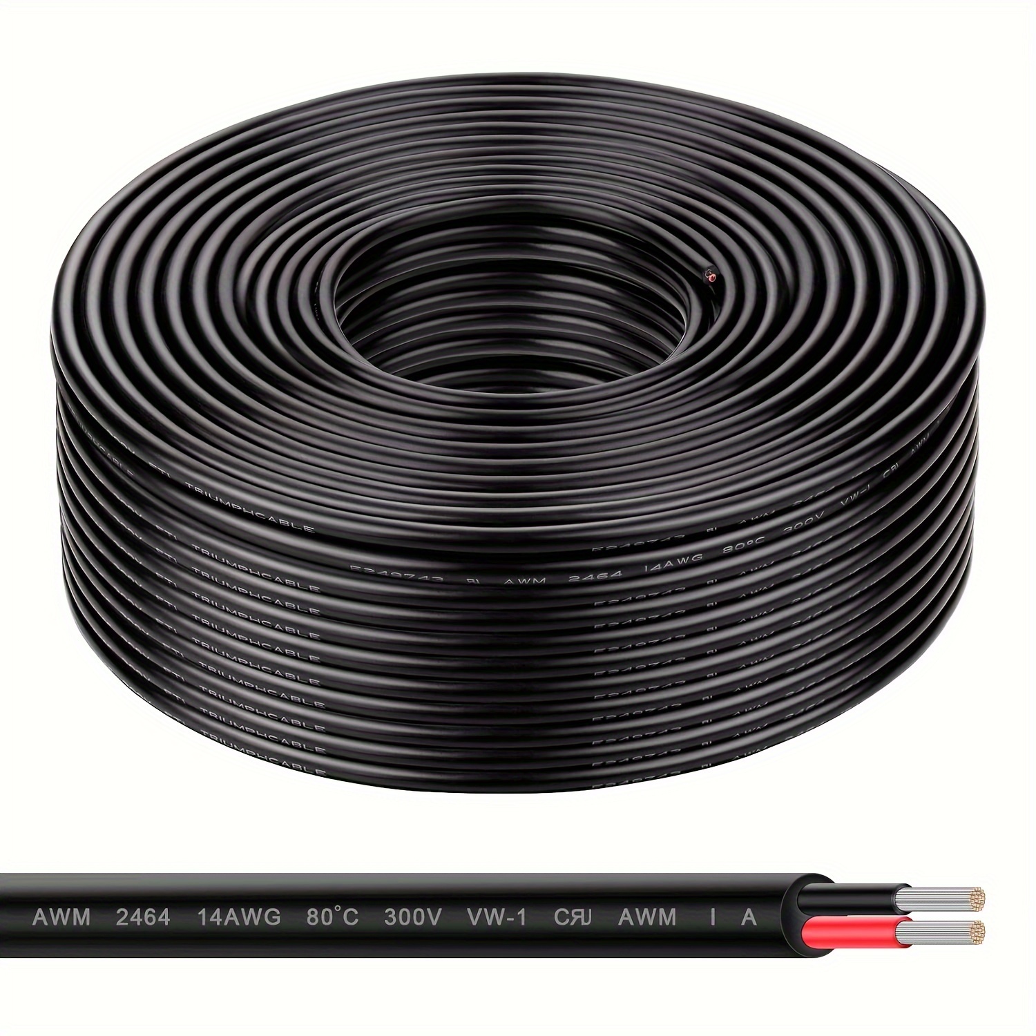 18 Gauge 2 Conductor Electrical Wire 18AWG Electrical Wire Stranded PVC  Cord Oxygen-free copper Cable 32.8FT/10M Flexible Low Voltage LED Cable for