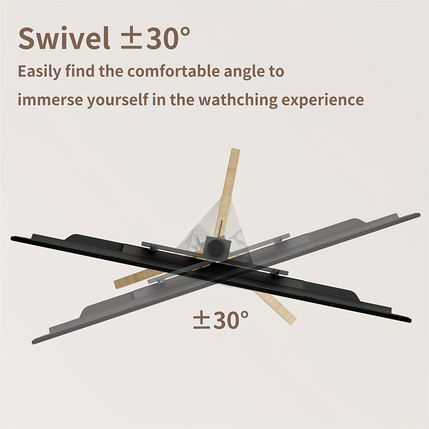 AESOME Universal Swivel Tripod Easel TV Stand for 40-75 Inch LED LCD Screen Height Adjustable Studio TV Display Stand with Sintered Stone Shelf for Bedroom, Living Room Max Load 88lbs, 600*400mm