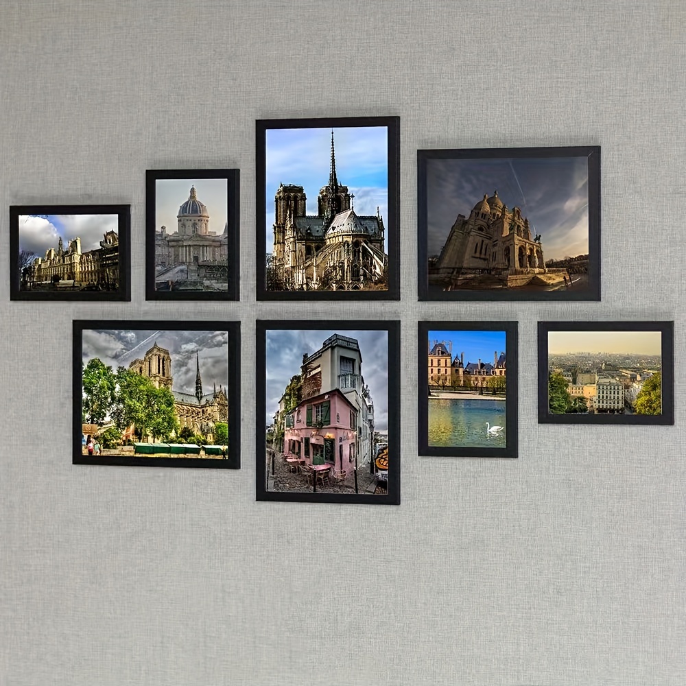 New Year Modern Living Room Photo Wall 8pcs Combination Decorative Frameless Photo Frames Wall Bedroom Creative Photo Combination New Hanging Wall