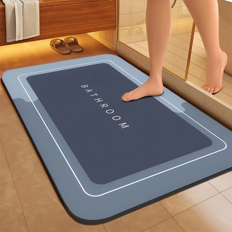 

Tapis de Salle de Bain Ultra-Absorbant Antidérapant - Séchage Rapide, Lavable en Machine pour Douche, Cuisine, Buanderie & Plus - Tapis de Salle de Bain au Design Géométrique