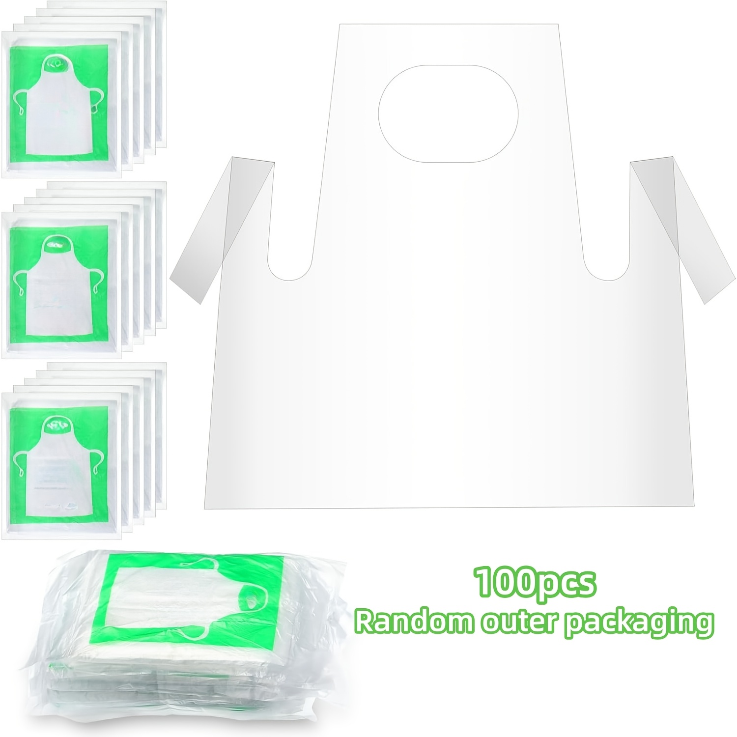 TEMU 100 pezzi Grembiuli Monouso di Piccole Dimensioni per Pittura, Camice in Plastica, Grembiule Monouso in Polietilene di Piccole Dimensioni per