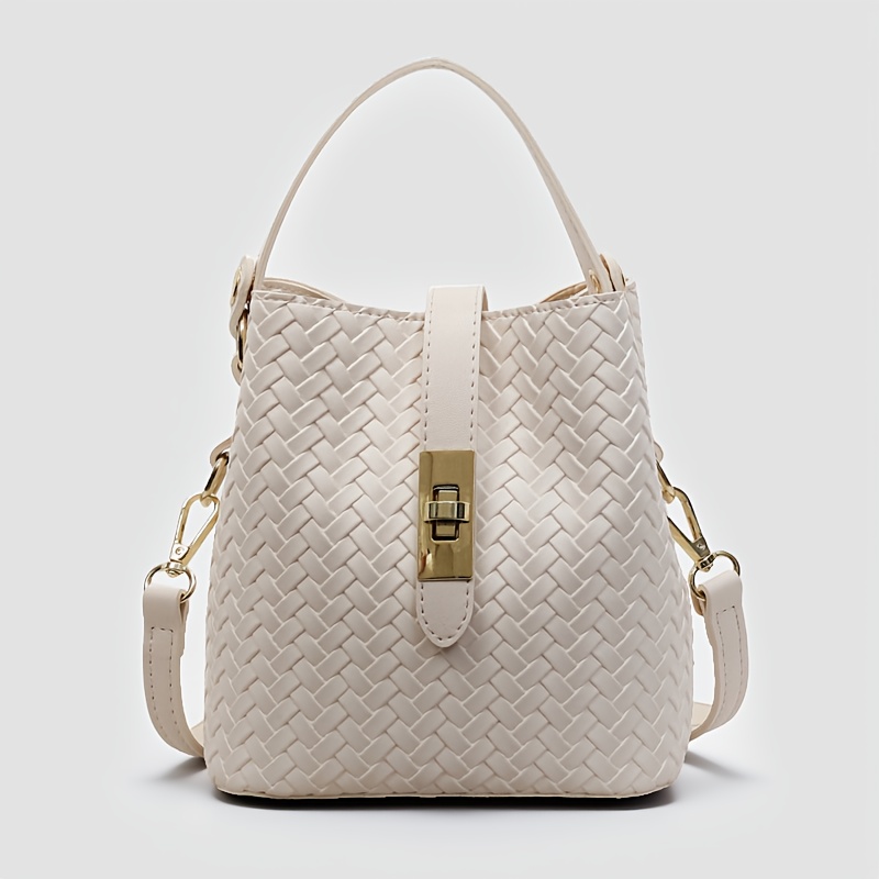 TEMU Sac seau pour femme, nouveau modèle 2025, sac tissé à de grande , version coréenne, sac polyvalent à bandoulière et en bandoulière pour femme