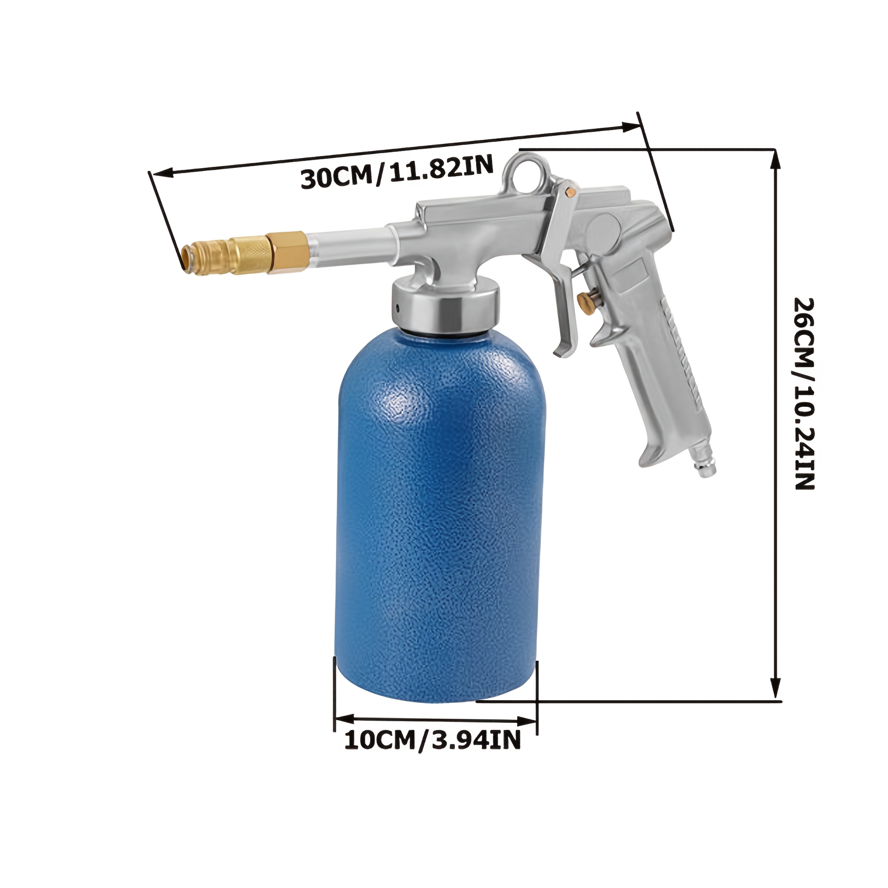 Aluminijasta tlačna brizgalna pištola - 1100 ml, idealna za shranjevanje in organizacijo , zračno orodje za čiščenje, ne potrebuje baterije