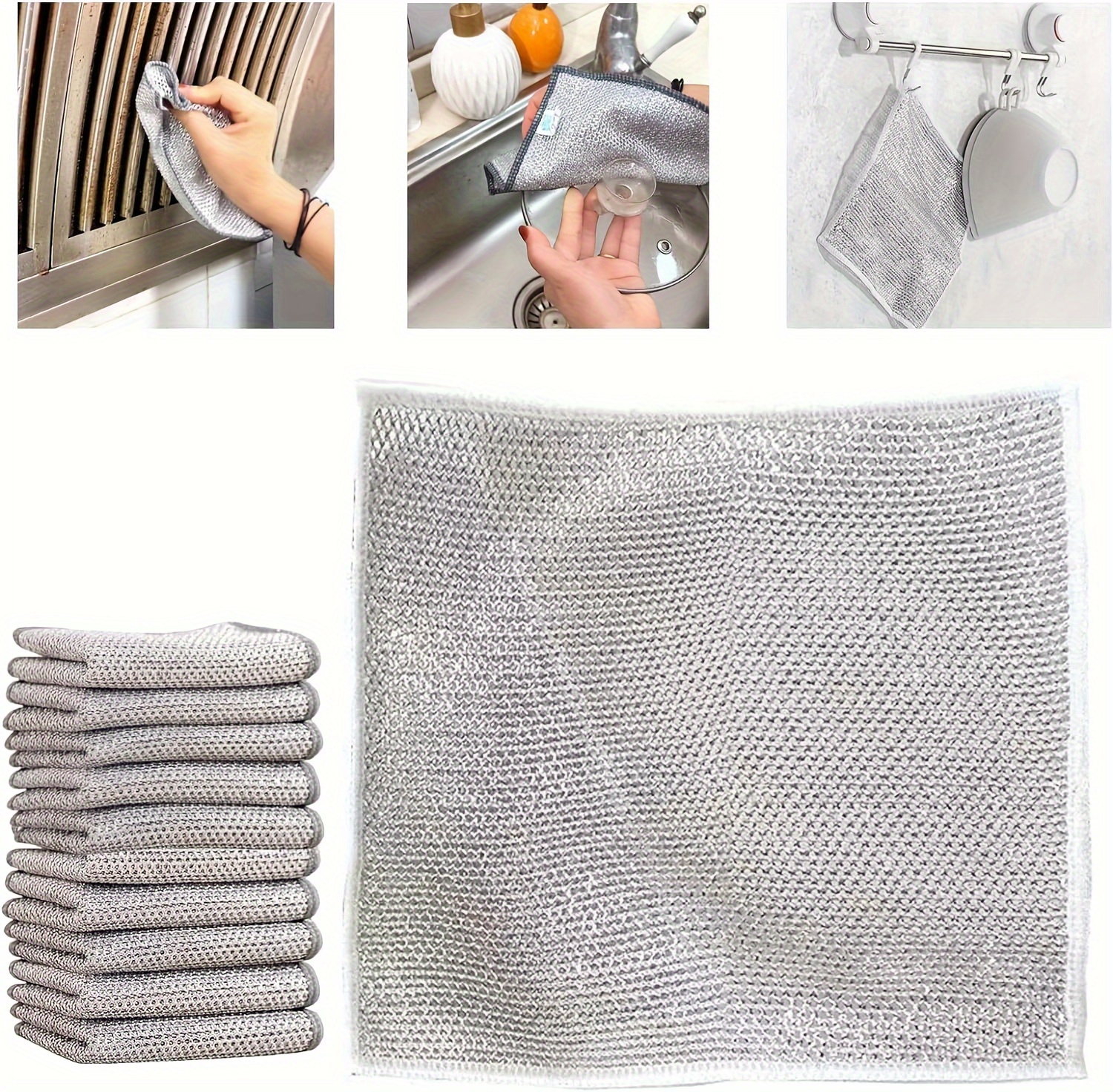   15   nylon dishwashing cloths contemporary antibacterial scratch resistant woven square kitchen towels for outdoor bathroom patio furniture cleaning details 4