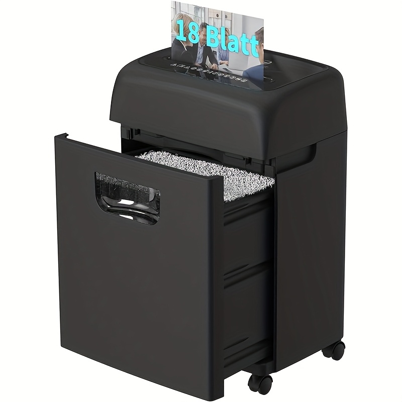 Image of Commercial Heavy-duty 18-sheet Paper With Anti-jam System & 5.28 Gal Bin - P-4 Shredding Suitable For Confidential Documents, Continuous Duty Cycle For Office Use (compatible For & Offices)