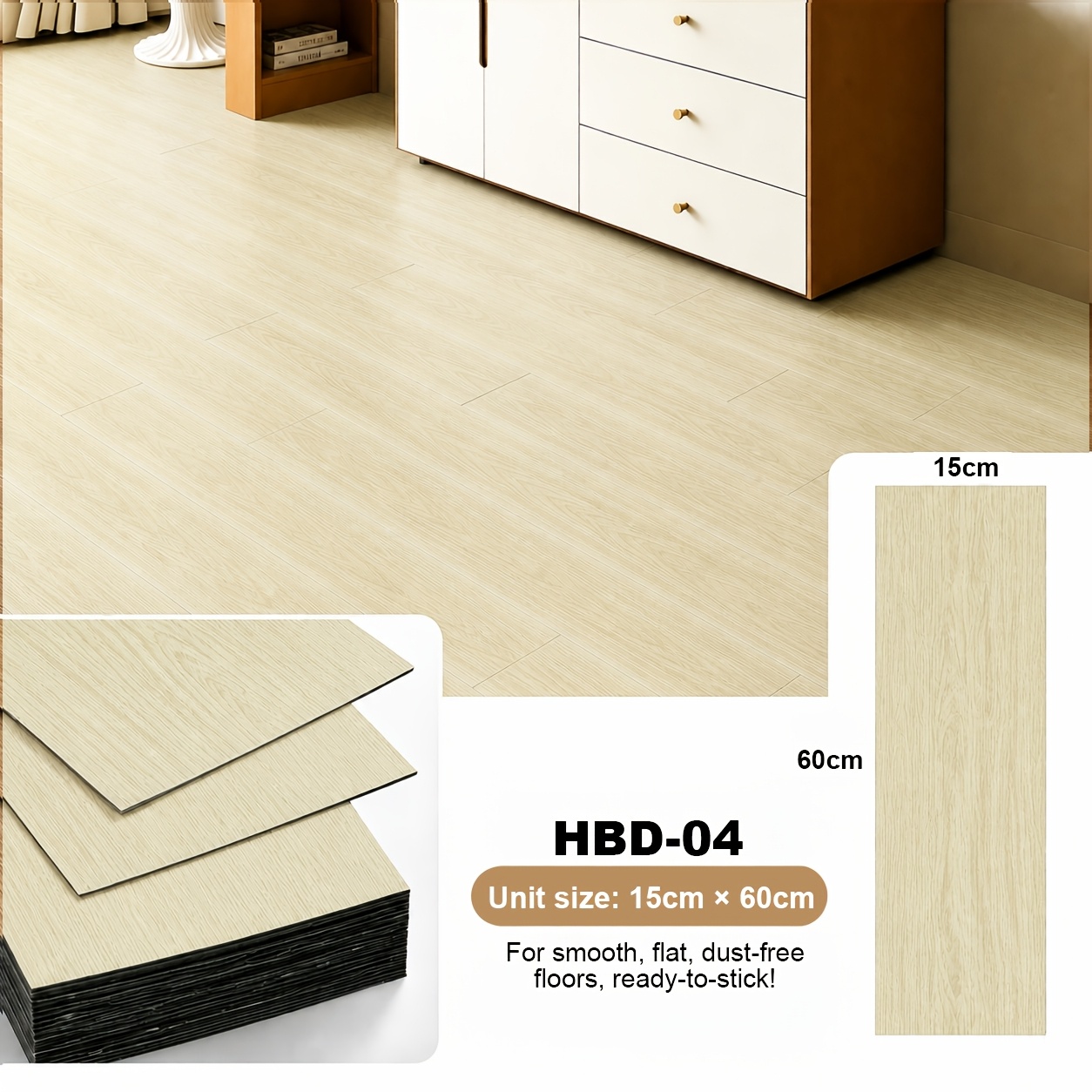 Image of 30pcs Pvc Vinyl Flooring Planks, 150 X 600mm Waterproof And Wear-resistant Wood Grain Floor Tiles, Self-adhesive Peel-and-stick Flooring For Living Room, Bedroom, Office, And Home Decor