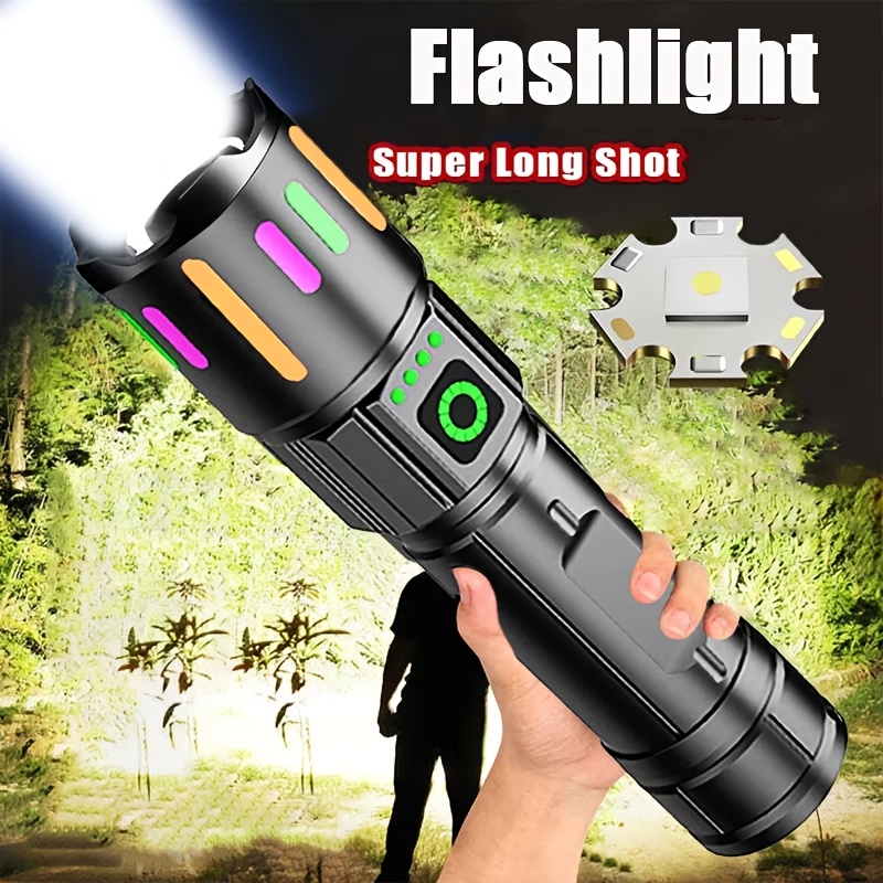 

1pc New Telescopic Flashlight Usb Charging, , 3 Light , Suitable For Hiking, Outdoor Camping, Dog Walking, Mountain Climbing