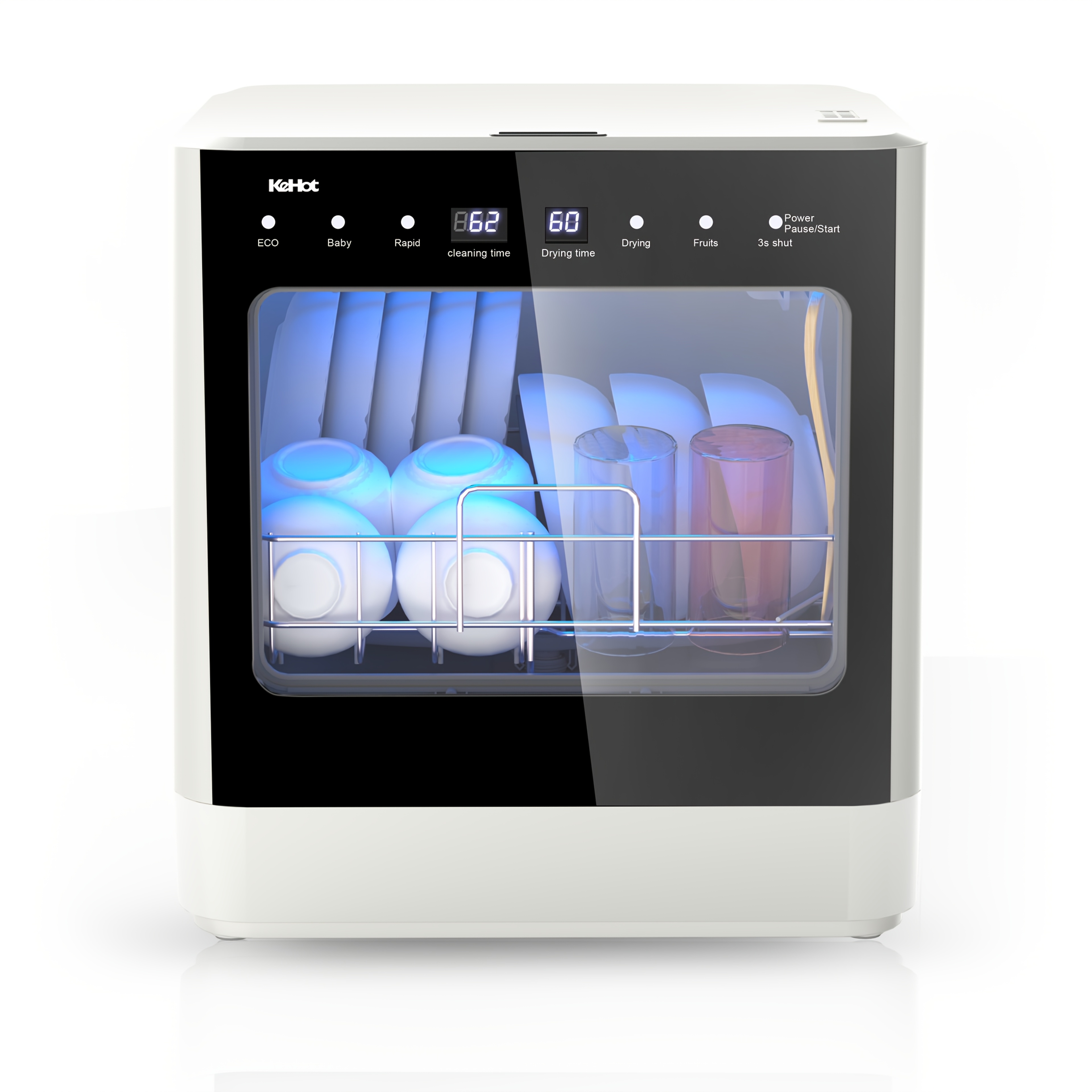 Image of Oyajia Dishwasher Countertop Dishwasher Portable Automatic Cleaning 4cleaning , Baby And Drying And Disinfection Mode A Bucket To Automatically Water Or Connect To A Faucet To Water