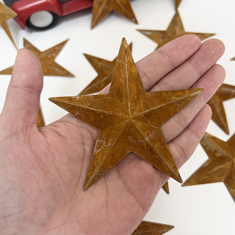 

Set Of 5 Rusty Metal Large Stars, Measuring 9.6cm/3.77inch, Christmas And , Home Decor, Party Decorations, And Winter Ornaments.