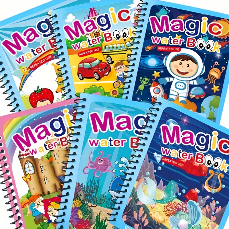 

Magic Water Book: Children's Cartoon Magic Water Painting - Repeated Use - Suitable For 7-8 Year Olds