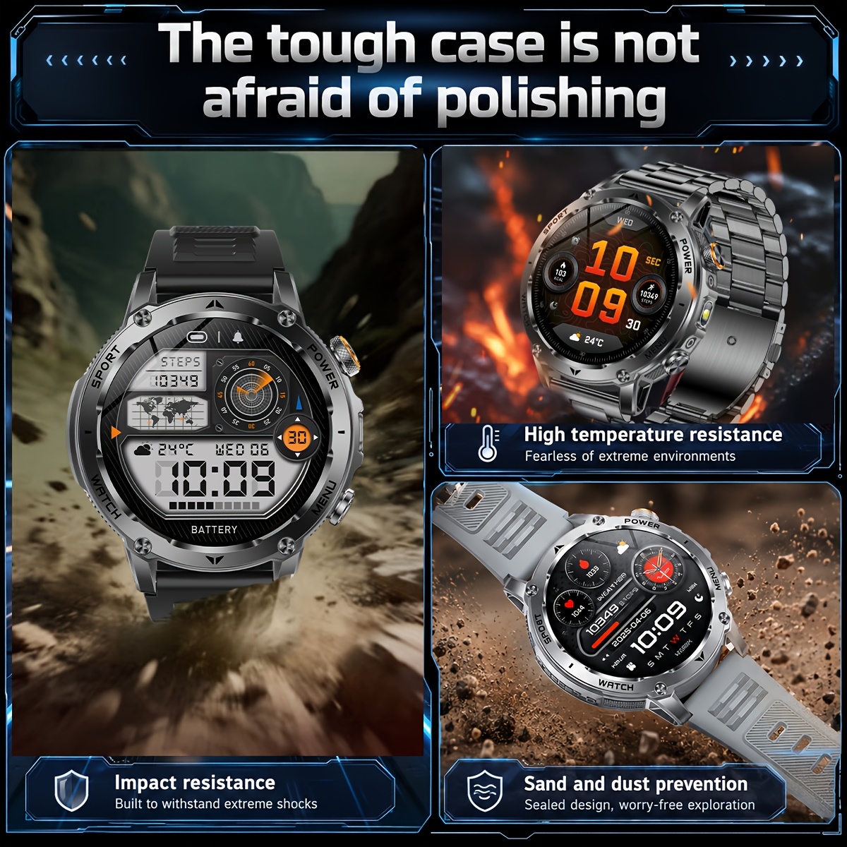 2026 Latest Model Men's Smartwatch with 1400mAh Battery