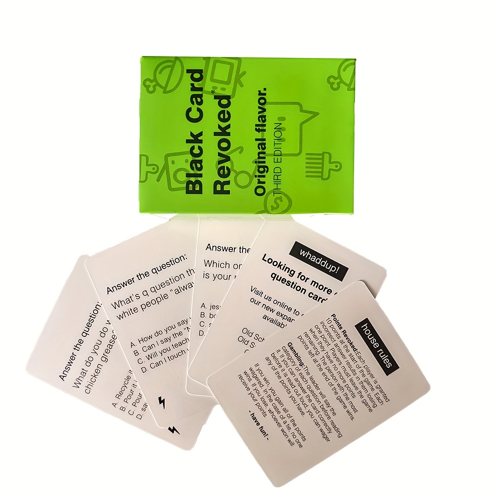 Black Card Revoked Party Game for The Culture - Fifth Edition with Original Flavor & Limited Edition Content | Hilarious Icebreaker Questions, Dance & Sing Challenges | Premium Cardstock for Game Nights, Social Gatherings & Events, Event Icebreakers, Vibrant Package, Durable Game Cards