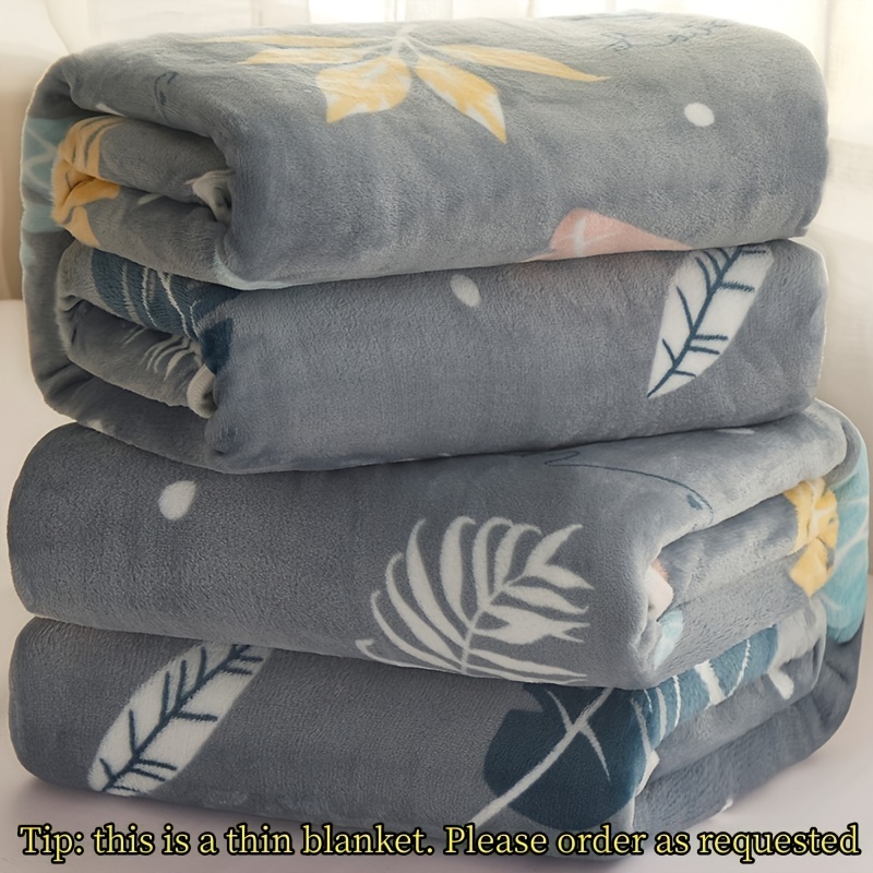 preppy style floral patterned flannel fleece throw blanket   knitted polyester multipurpose blanket for sofa   camping cozy   bedding gift for dorm single double christmas present Product details 4