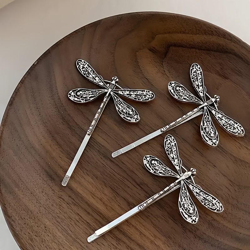 E-shop 3 Stück Retro Libellen-Design Elegante Haarklammern, Feenartige Libellenspangen, Vintage Haarschmuck, Hochwertiger Haarnadel, Feine