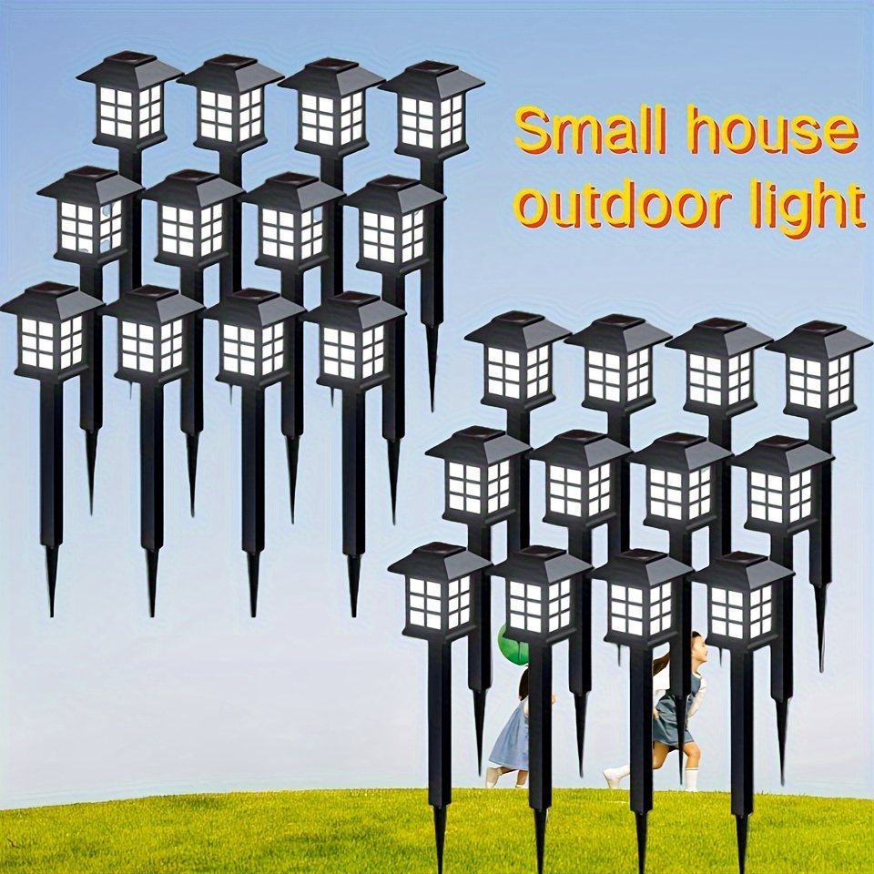 

12/24pcs Solar Outdoor Lawn Lights -, 10-hour , Black Plastic Lanterns For Garden, Pathway, Patio, Driveway Lighting, Pathway | Decorative Yard Lights | Plastic Construction, Solar Outdoor Lights