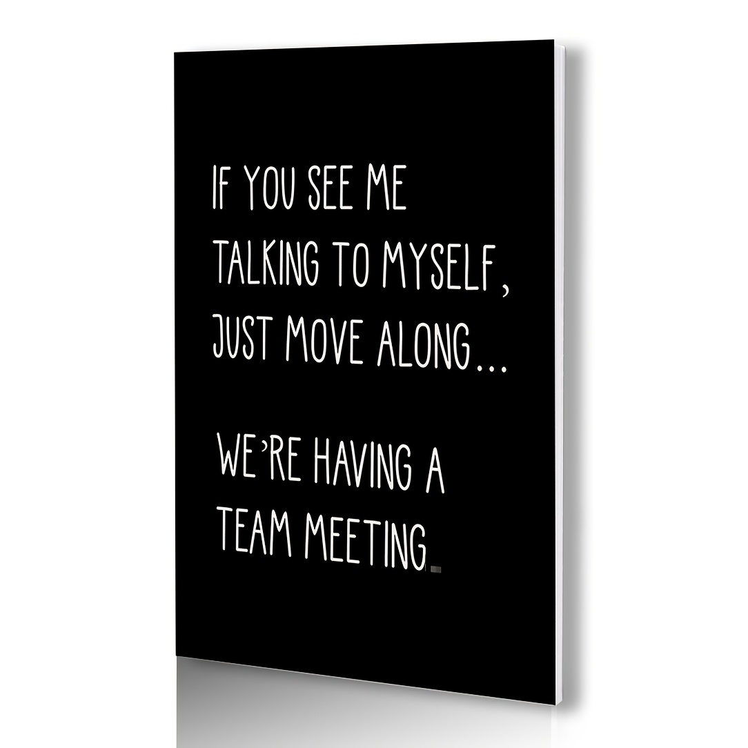 TEMU 1-pack, "self-talk Team Meeting" Fun Slogan Planner, Featuring Workplace-themed Design Elements, Ideal For Work Records, Daily Planning, And