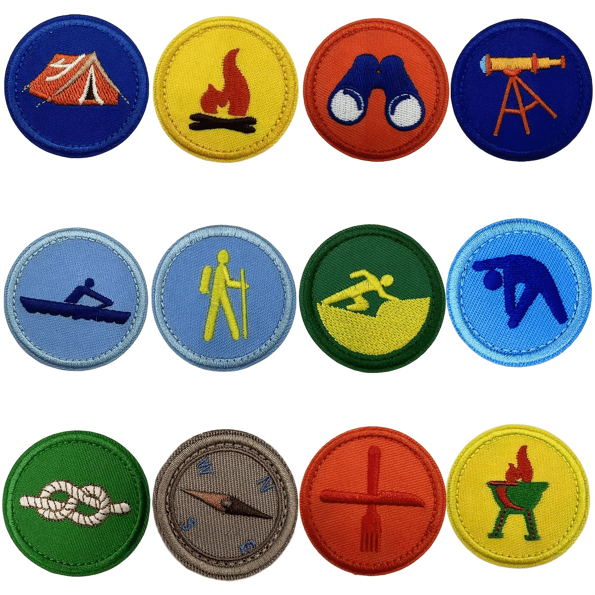 TEMU 12pcs Outdoor Adventure, Adventure Sports Anime Cartoon Cool Sewing Ironing Badges, Clothing Additions Auxiliary Materials Embroidery Sewing