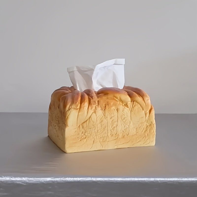 1pc creative simulation bread design plastic tissue box rack square design   tissue dispenser suitable for home car living room and restaurant decoration Product details 9