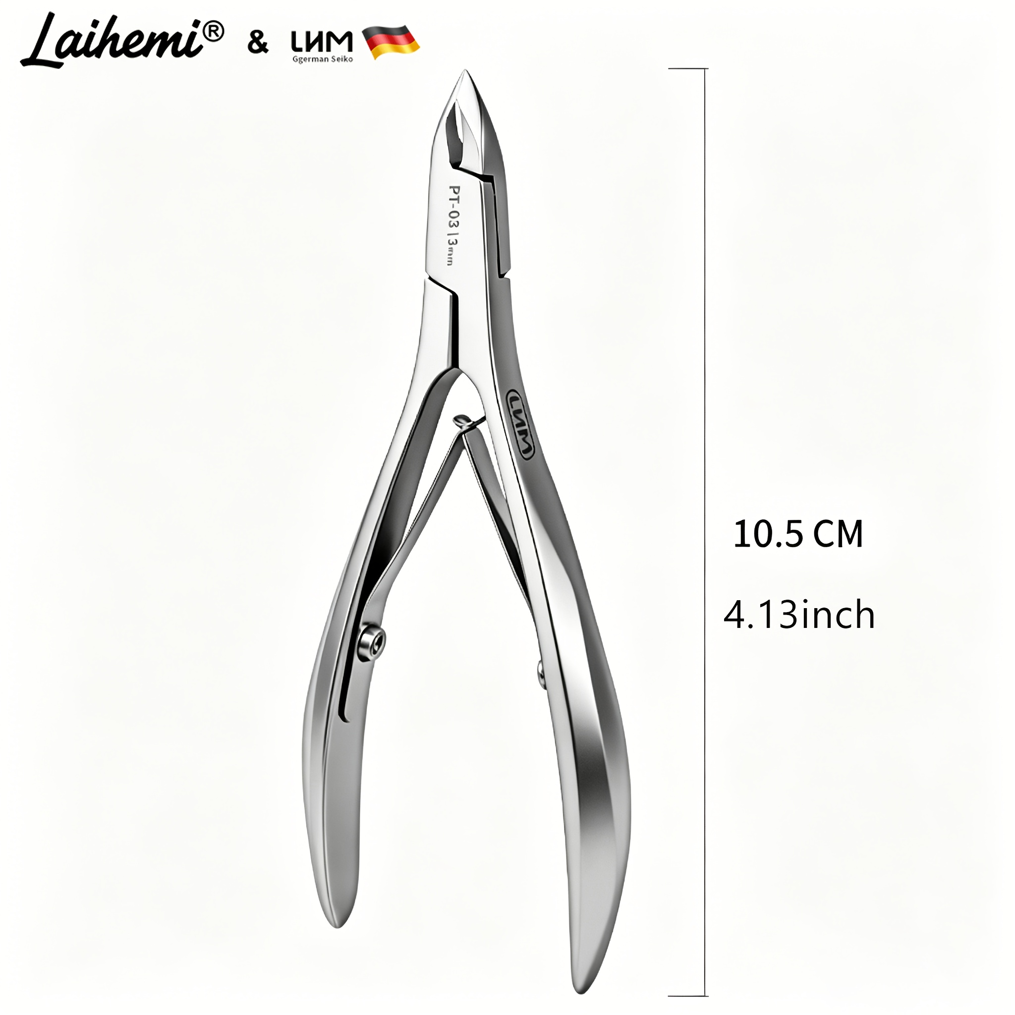 2pcs Professional Cuticle Nipper Set with Nail File, Stainless Steel