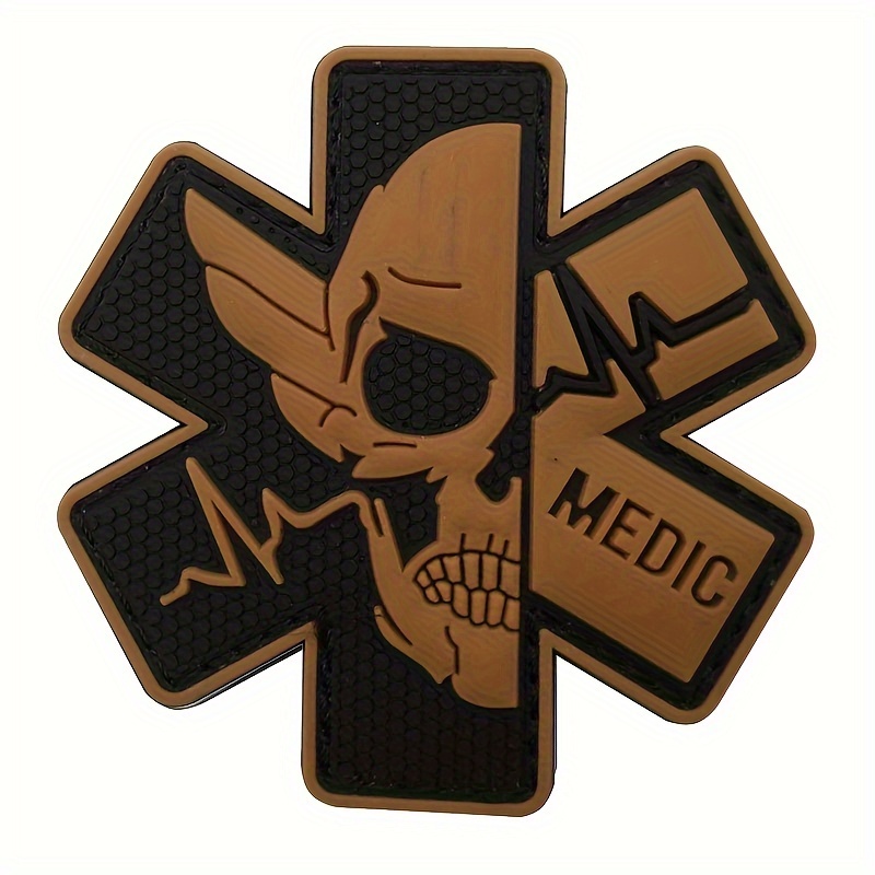 TEMU 1pc Pvc Medic Patch With Hook, Embroidered Patches, For Clothing, Outdoor Backpack, Jackets, Vests, Caps