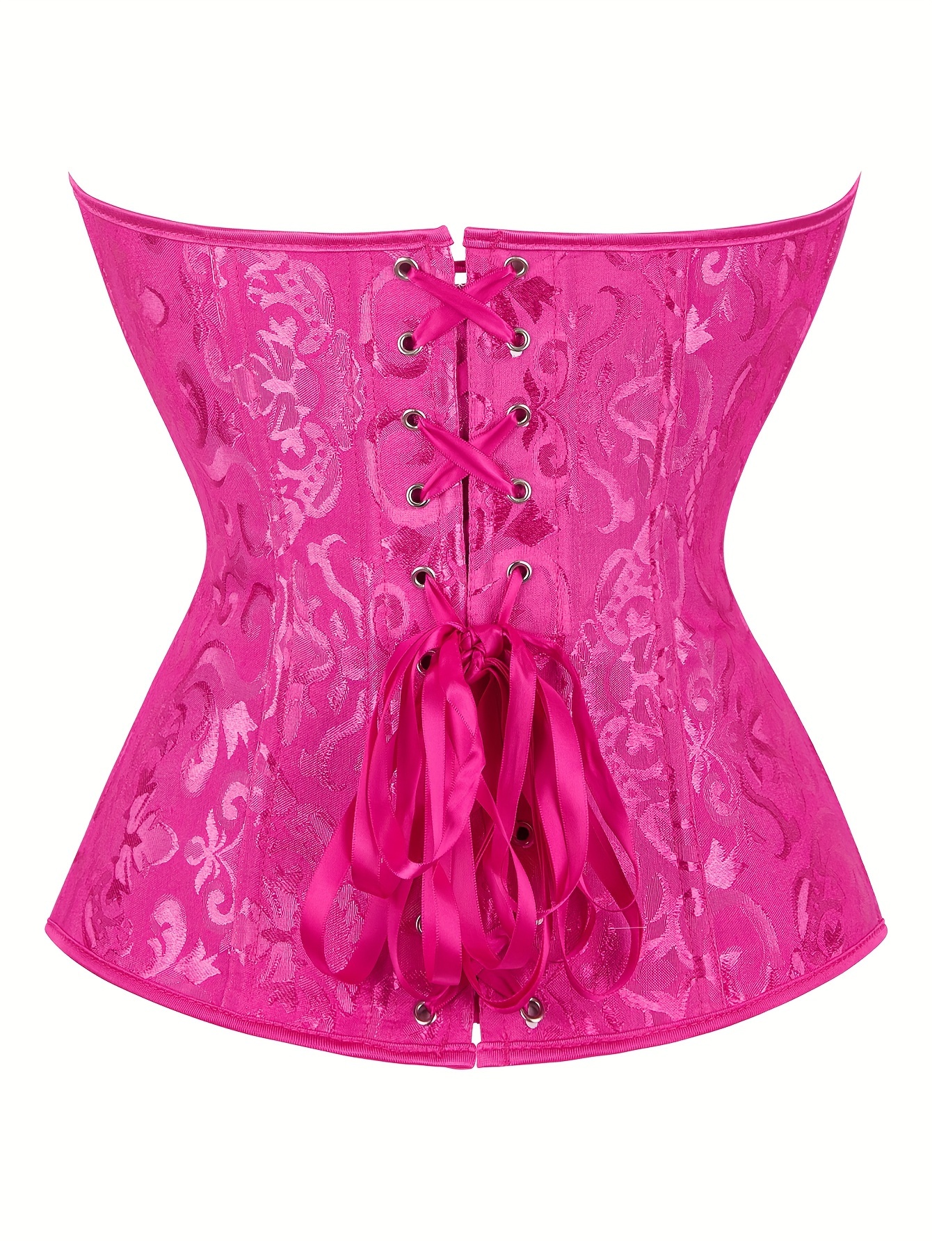 Jacquard floral bustier bra without straps, elegant straight-neck top with laces and curved hem, Women's clothing, Carnival