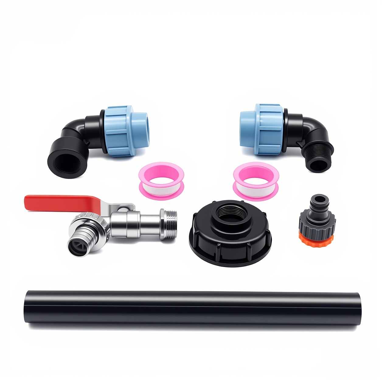 Image of 1set Ibc Ton Bucket Adapter, Faucet Connector Kit, Ibc Ton Bucket Height Increasing Faucet Kit, Connection Device Suitable For Water Tanks And Gardening Buckets, European And American Thread