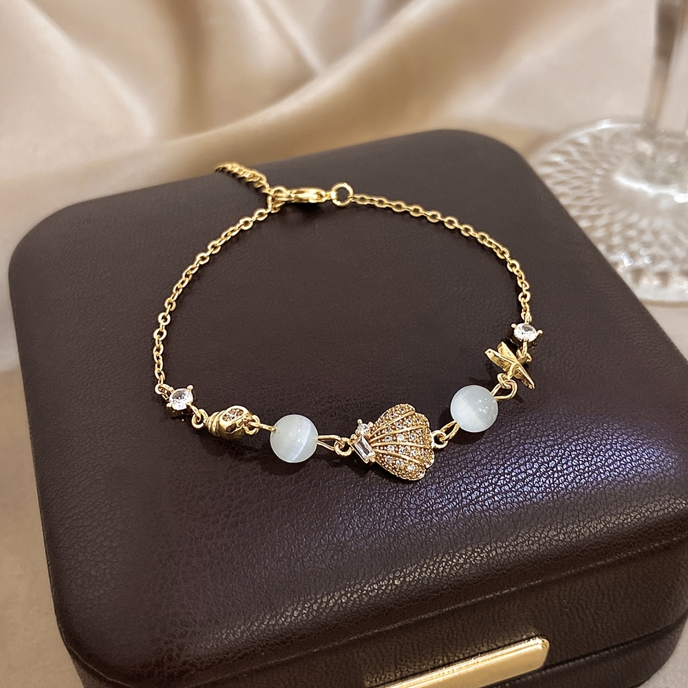 E-shop Muschel-Armband aus 304 Edelstahl im Urlaubs-Freizeit-Stil, geeignet für verschiedene Anlässe, Partys, Feste, Feiern, Geschenke