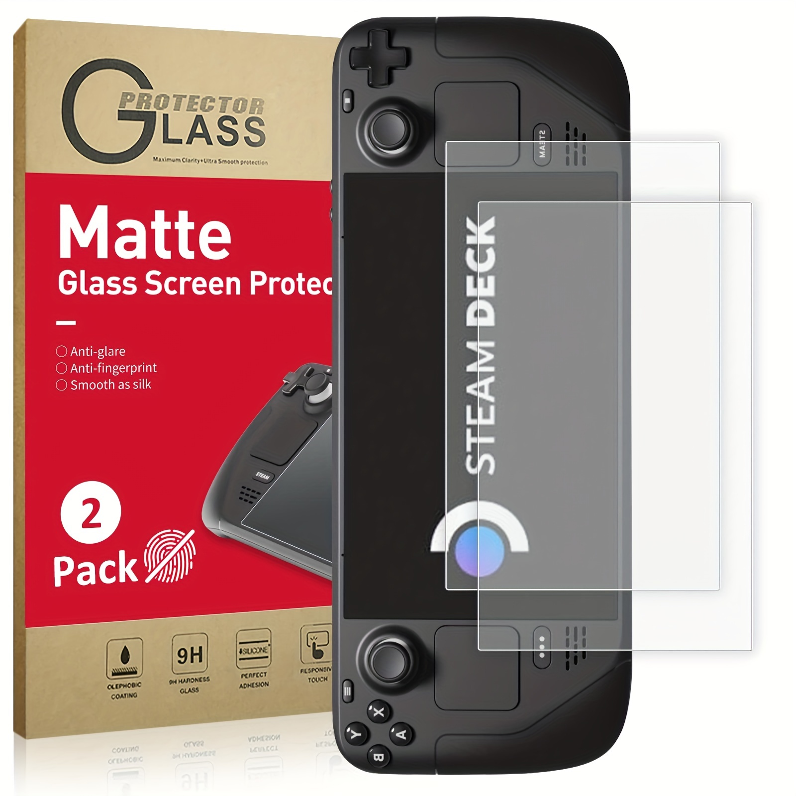 

2 Packs Matte Glass Screen Protector Designed For Steam Deck Oled 2023 7.4inch/steam Deck 2022 7inch, Premium Anti Glare 9h/full Coverage/fingerprint Free/anti Scratch/ultra Sensitive