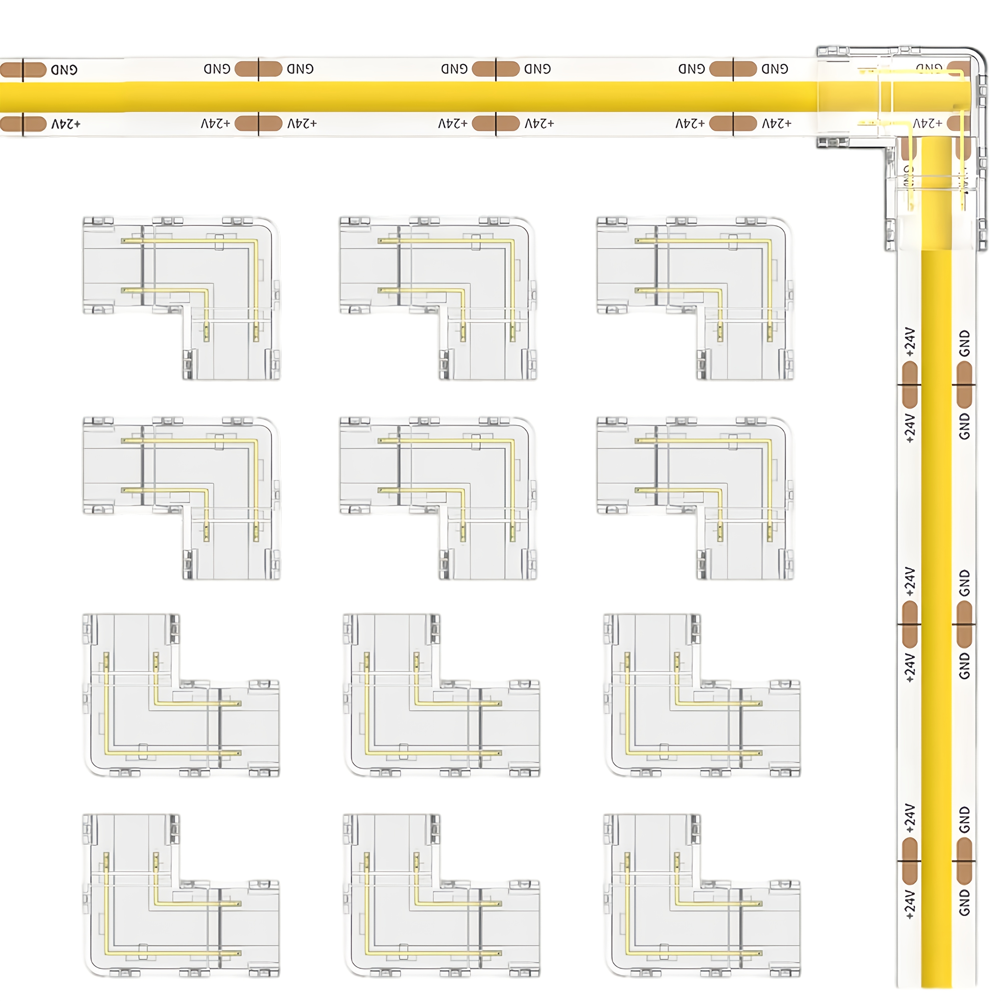 5pcs 10pcs 2pin l shaped cob led connectors 8mm strip to strip solderless corner connector for 2pin cob led strip lights
