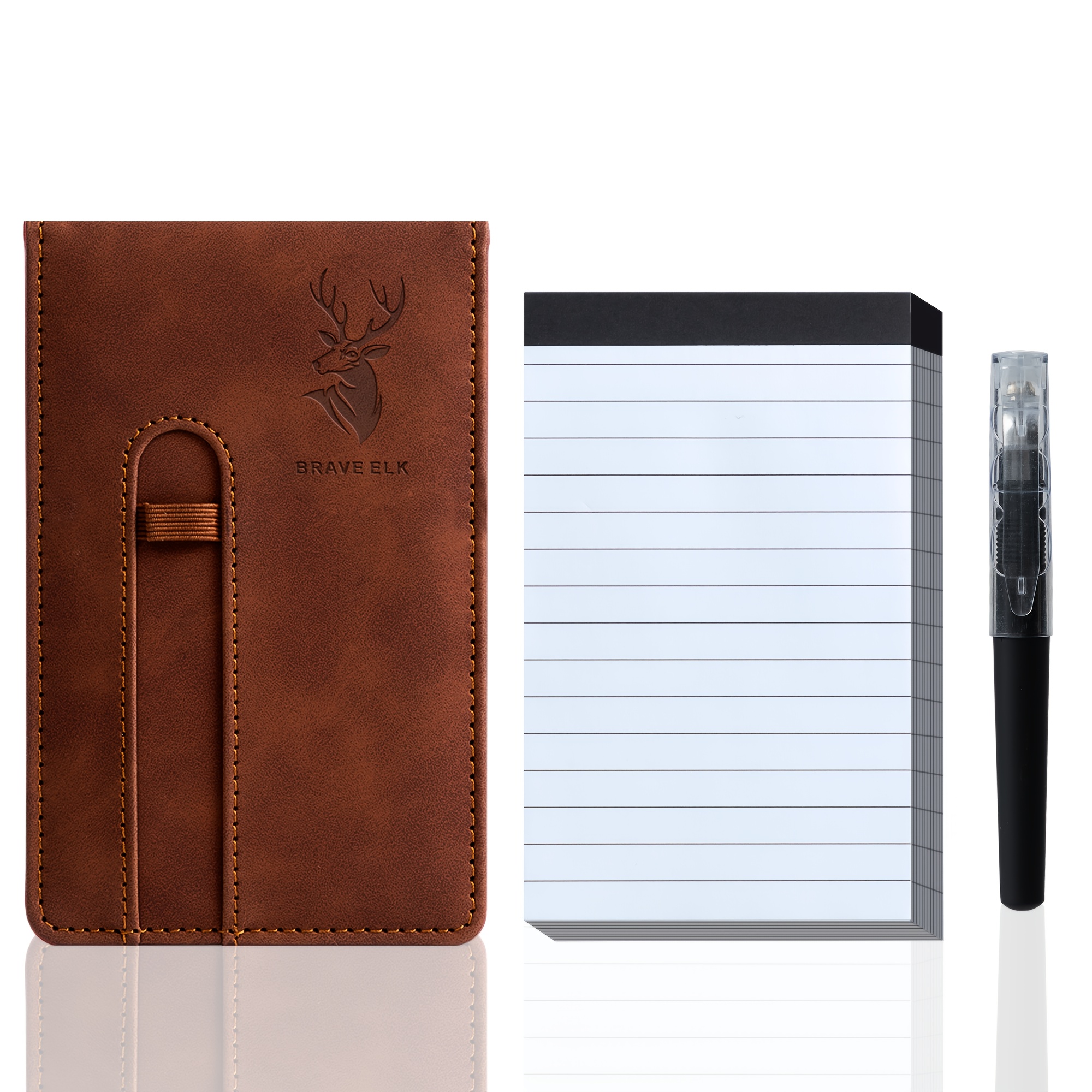 TEMU Disponible en ensembles combinés et comme carnet portable avec 100 pages intérieures lignées remplaçables, cet ensemble comprend un stylo et est