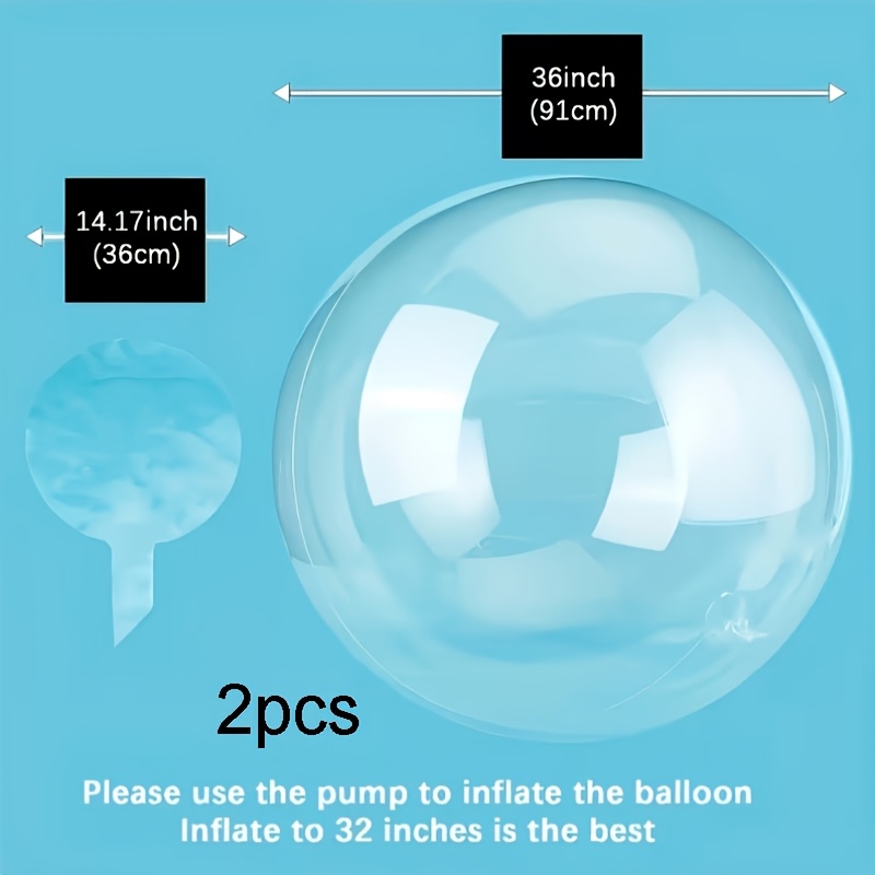 Image of 2pcs 36-inch Enormous Transparent Water Balloon Set, Camping Theme Party Decoration, Graduation Bride Gift Party Backdrop, Wedding Birthday Party Decoration Supplies