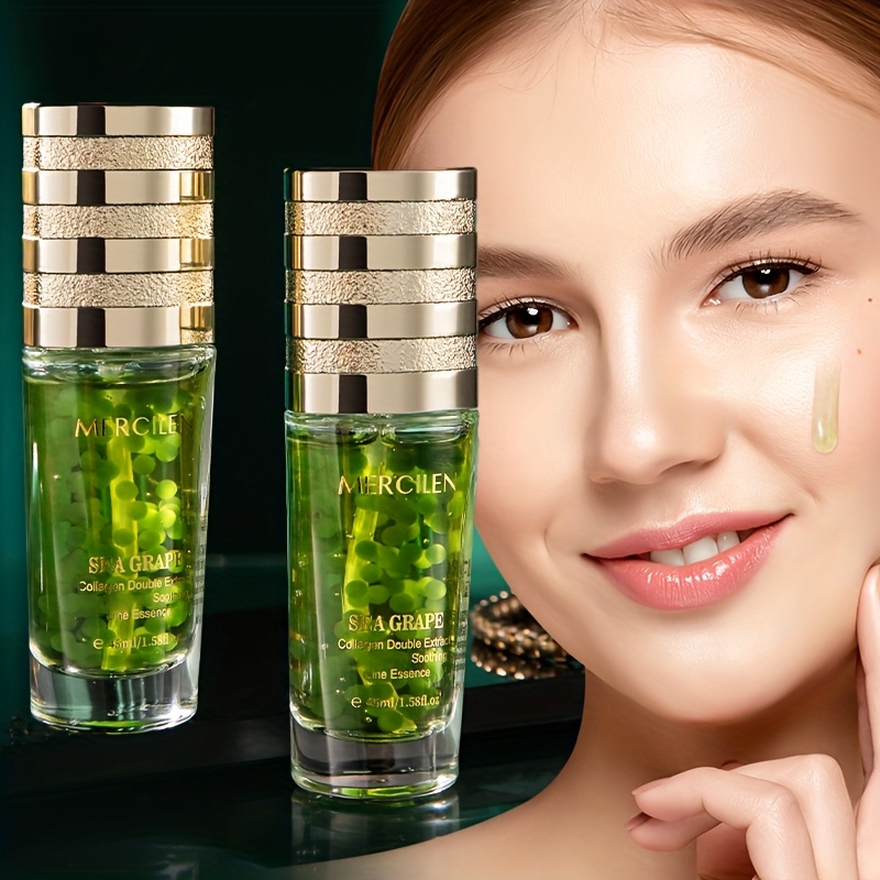 mercilen sea grape collagen moisturizing serum hydrating firming facial serum with hyaluronic acid collagen grape     for all light beige types 1 5fl oz skincare routine elegant packaging   skincare essential skincare enthusiasts daily skincare sleek packaging   ingredients skincare lovers korean skin care product   ordinary mercilen face serum niacinamide face serum 1
