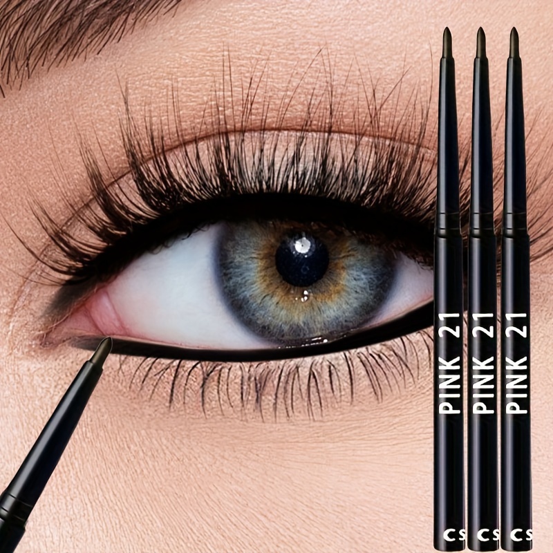 3pcs Waterproof Black Eyeliner Pencils -, Long-lasting &beginner-friendly Eye Makeup