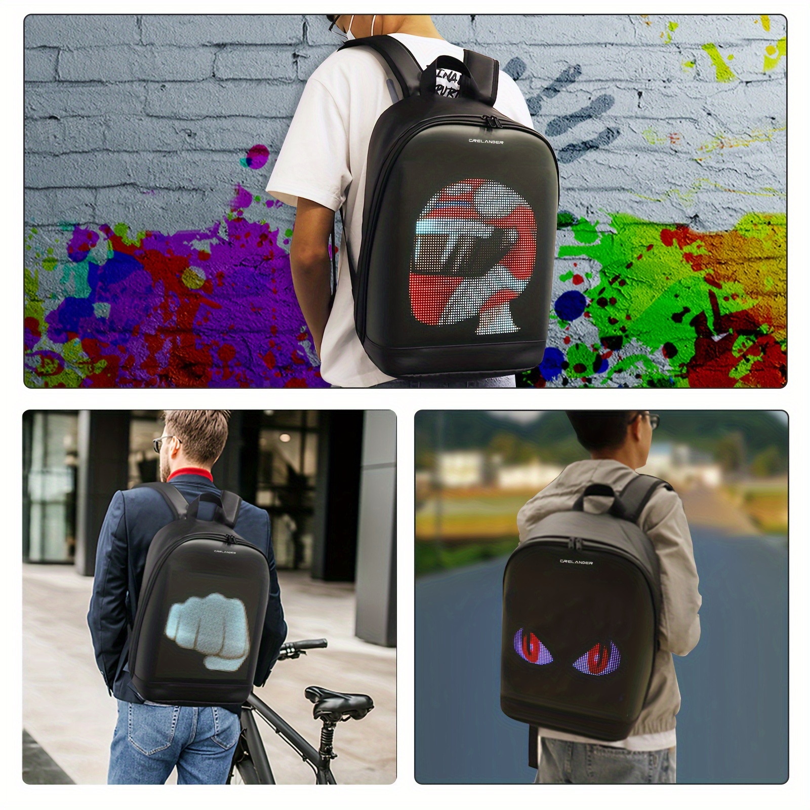 led laptop backpack stylish and functional shoulder bag for travel leisure and school details 4