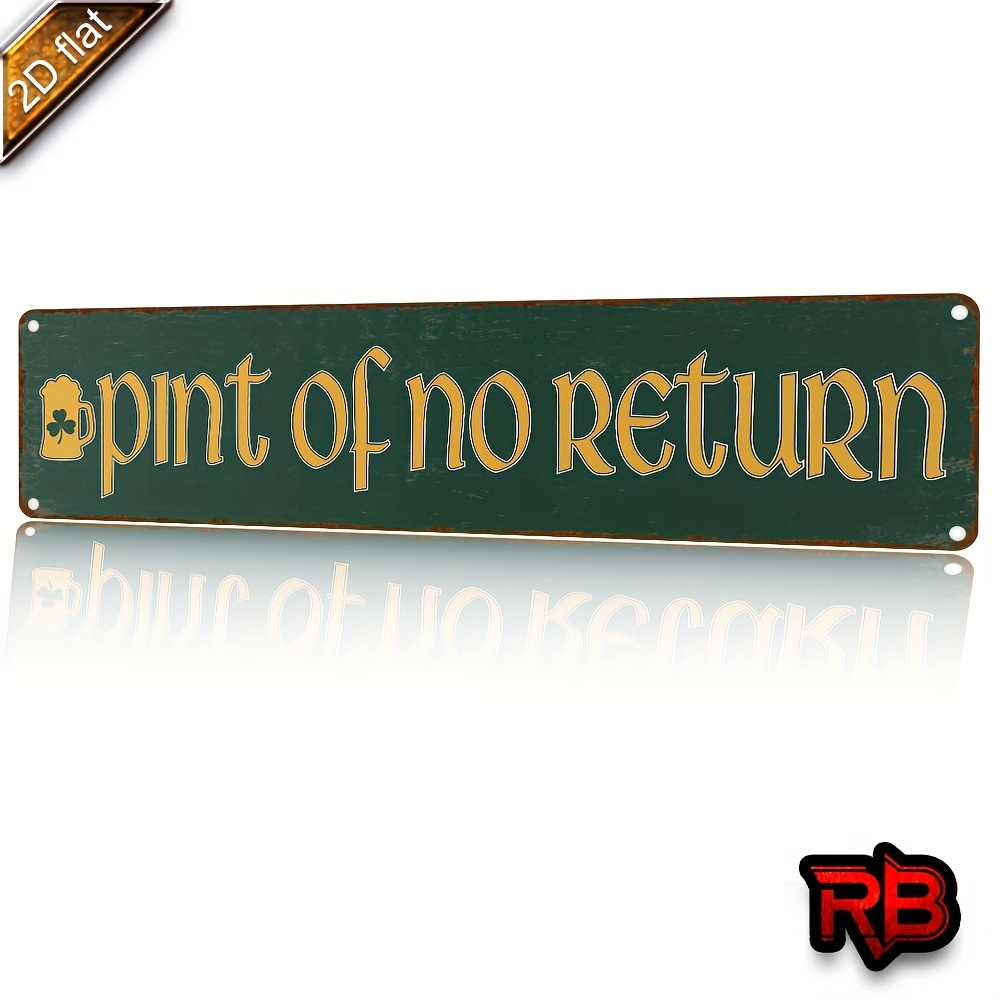 TEMU 2d Flat, 2d Flat 2d Flat, 1pc Vintage Celtic Pub Sign - Heavy-duty Metal Plaque With Dark Green And Lettering Design, Uv Printed 2d Flat Pattern