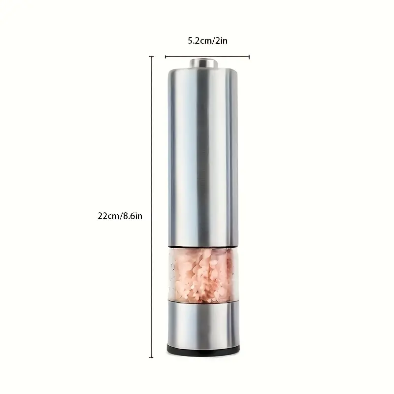 electric pepper and salt grinder set adjustable coarseness with led hand automatic operation stainless steel 2pcs Product details 2