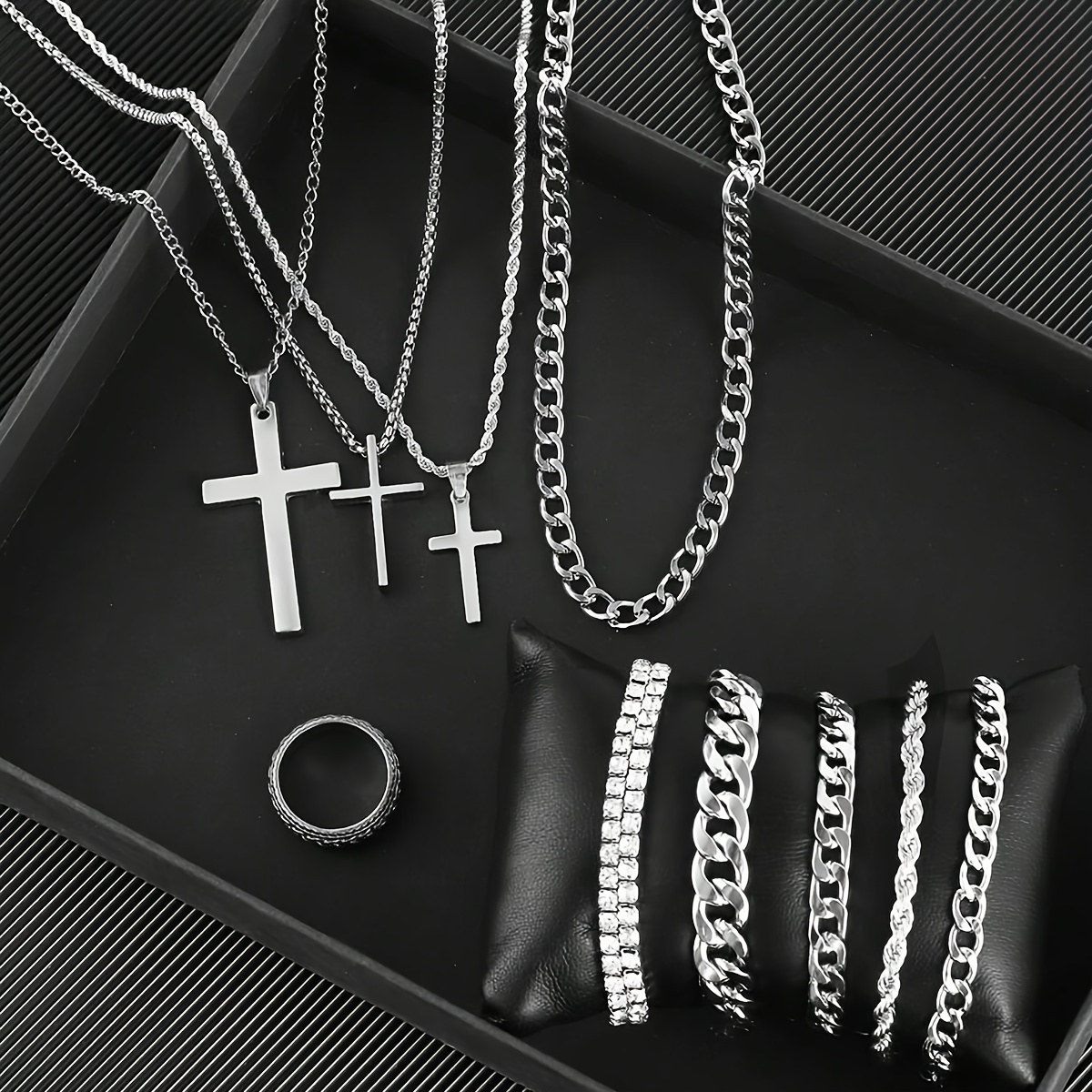 Minimalist Stainless Steel Jewelry Set for Men