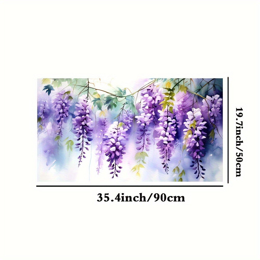 TEMU 1 Roll Stained Glass Window Film, Hanging Wisteria Static Cling Decorative Window Film Window Tinting Pvc Frosted Electrostatic Film For Home,