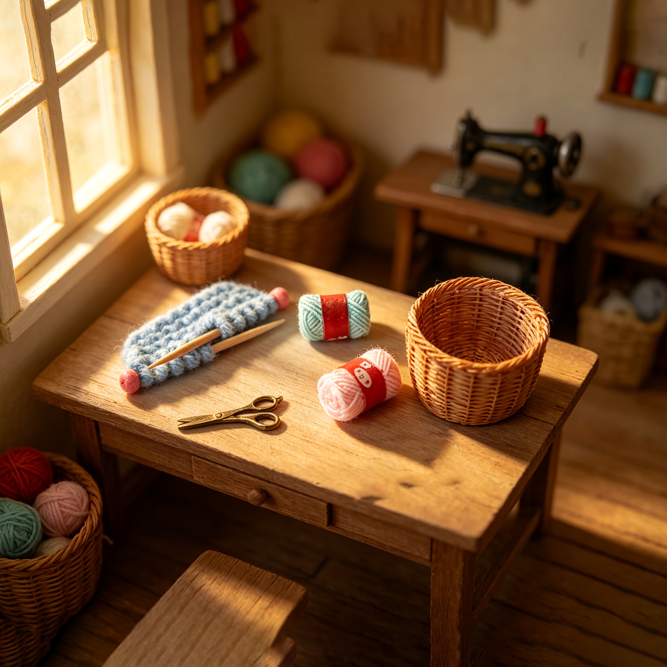 TEMU 5pcs Mini Dollhouse Set, Mini Woven Chunky Yarn Sweater Model, Realistic Handmade Needle Knitting Yarn, Miniature Prop Model Additions, House