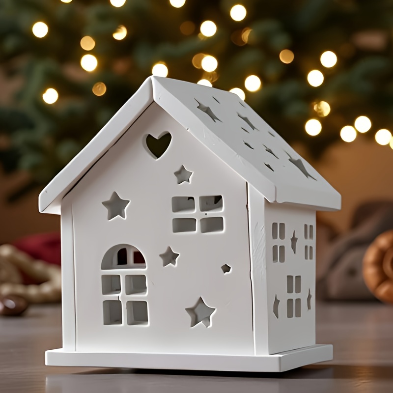 Image of 3d Christmas Star House Silicone Mold, Candle Mold, Soap Mold, Silicone Resin Mold For Candle Soap Crafts Home Decor Wax Gypsum Home Decor Christmas Decor