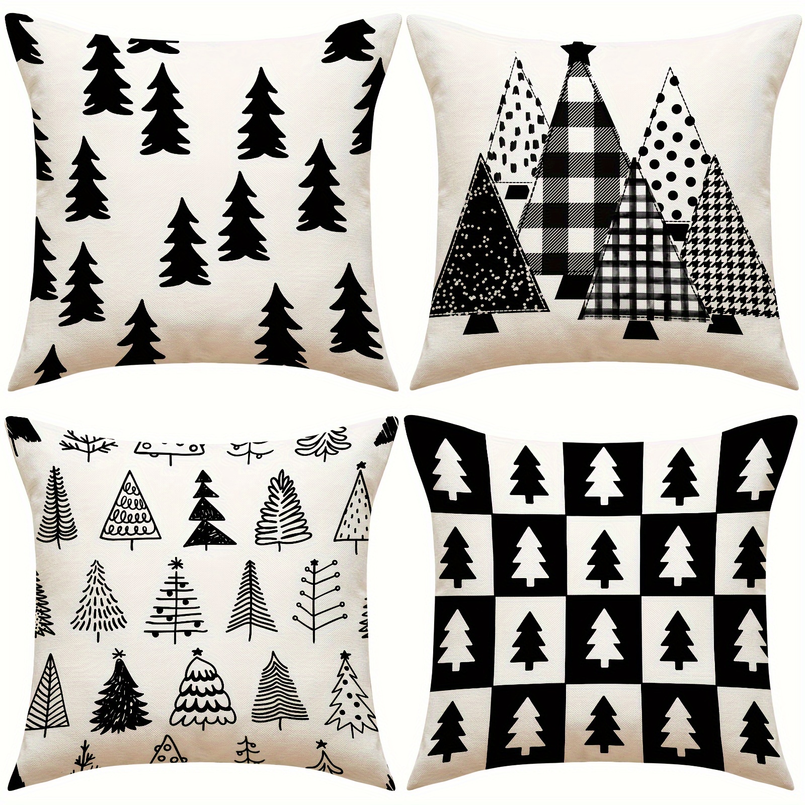

- 4pcs Set Of 18x18 , And Christmas Pattern, , , Suitable For , Car, , Sofa, , Types - Not Included